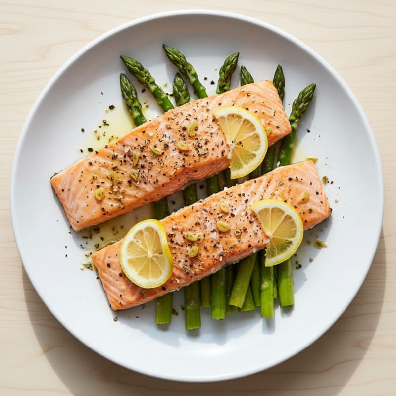 Baked Lemon Herb Salmon with Asparagus