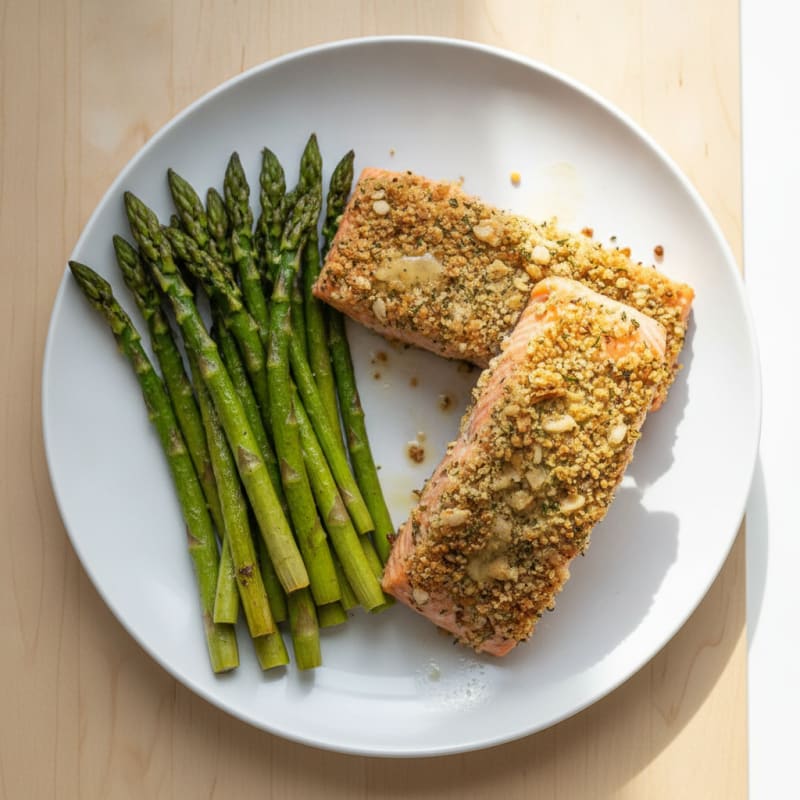 Herb-Crusted Salmon with Roasted Asparagus