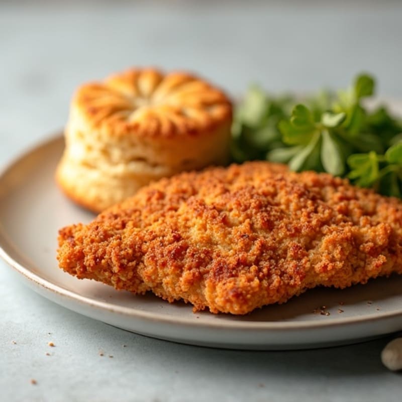 Crispy Baked Chicken with Fluffy Whole Wheat Biscuits