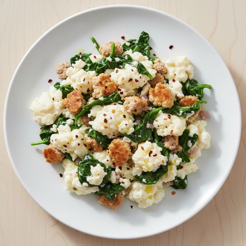 Egg White Scramble with Lean Turkey and Spinach