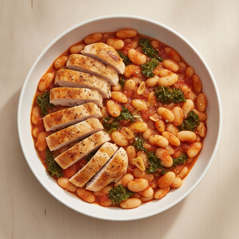 Braised White Beans with Tomato Paste