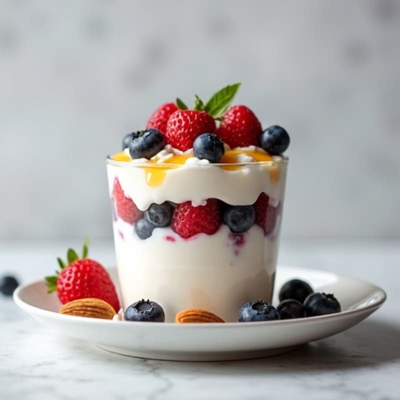 Creamy Greek Yogurt Parfait with Berries and Almonds
