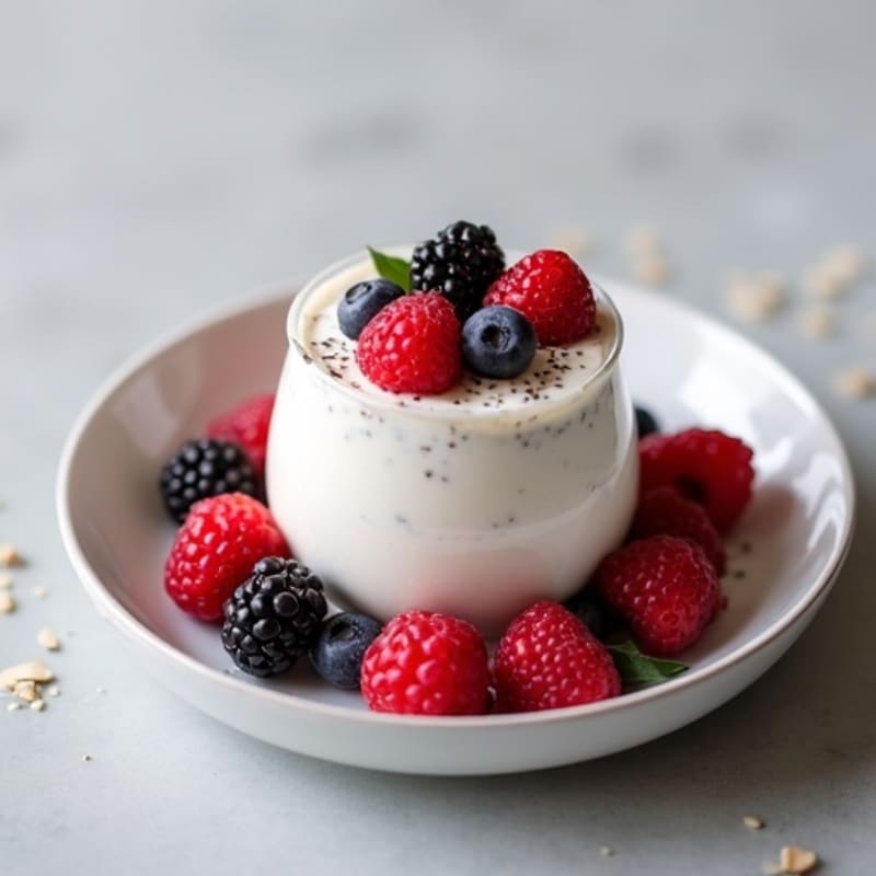 Silky Greek Yogurt Protein Mousse with Mixed Berries