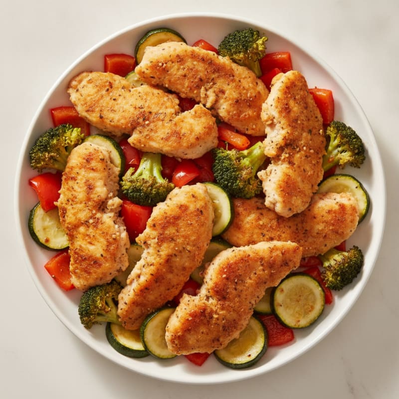 Chicken Tender Bake with Roasted Vegetables