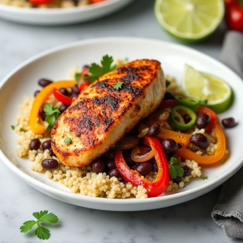 Chicken Fajita with Cauliflower Rice and Black Beans