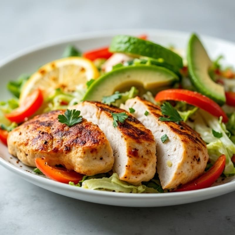 Grilled Chicken Breast with Crunchy Cabbage Slaw