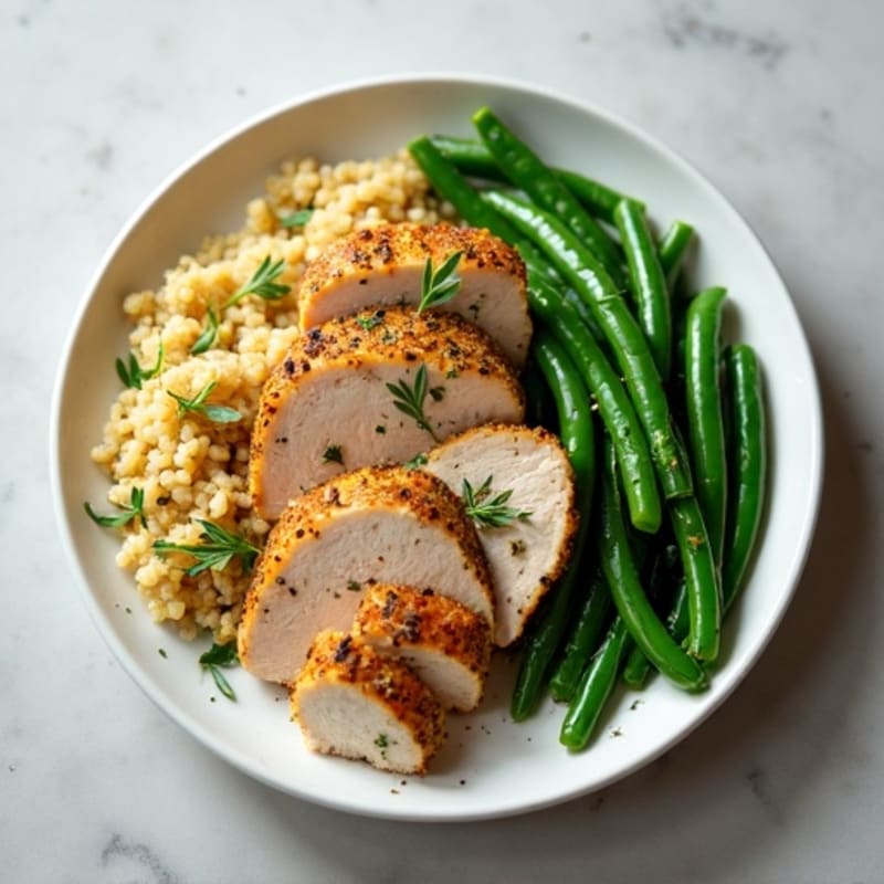 Herb-Roasted Turkey Breast with Garlic Green Beans