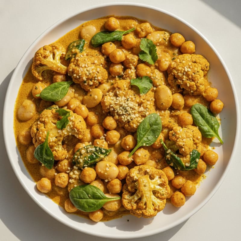 Roasted Cauliflower and Chickpea Curry
