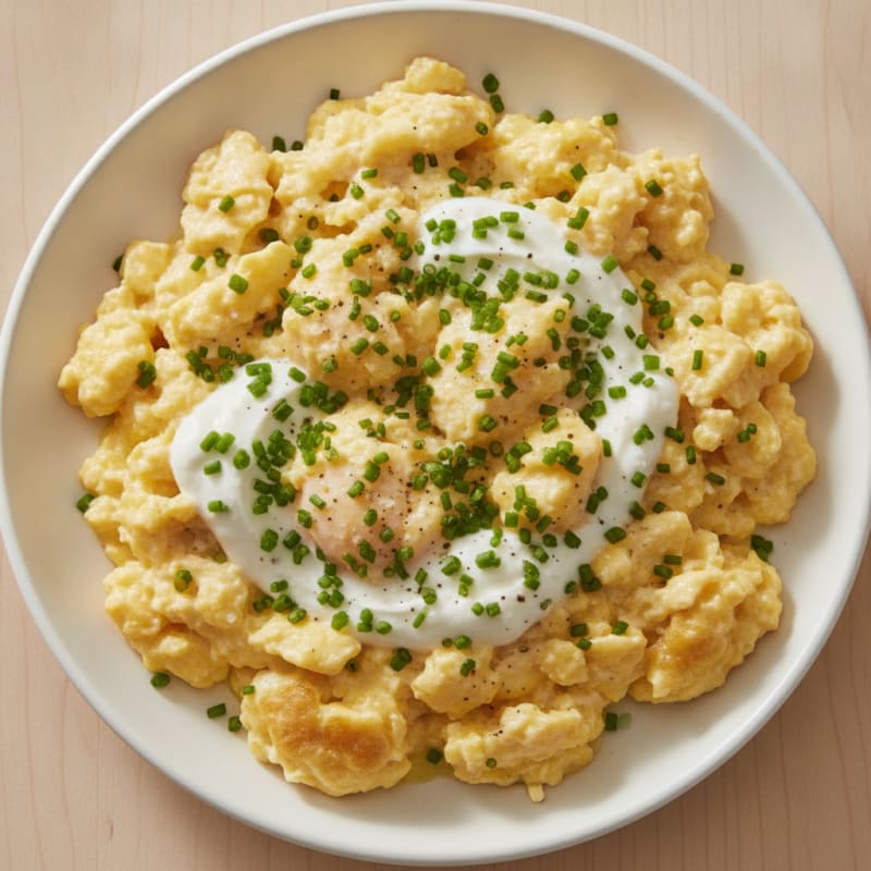 Fluffy Scrambled Eggs with Chives