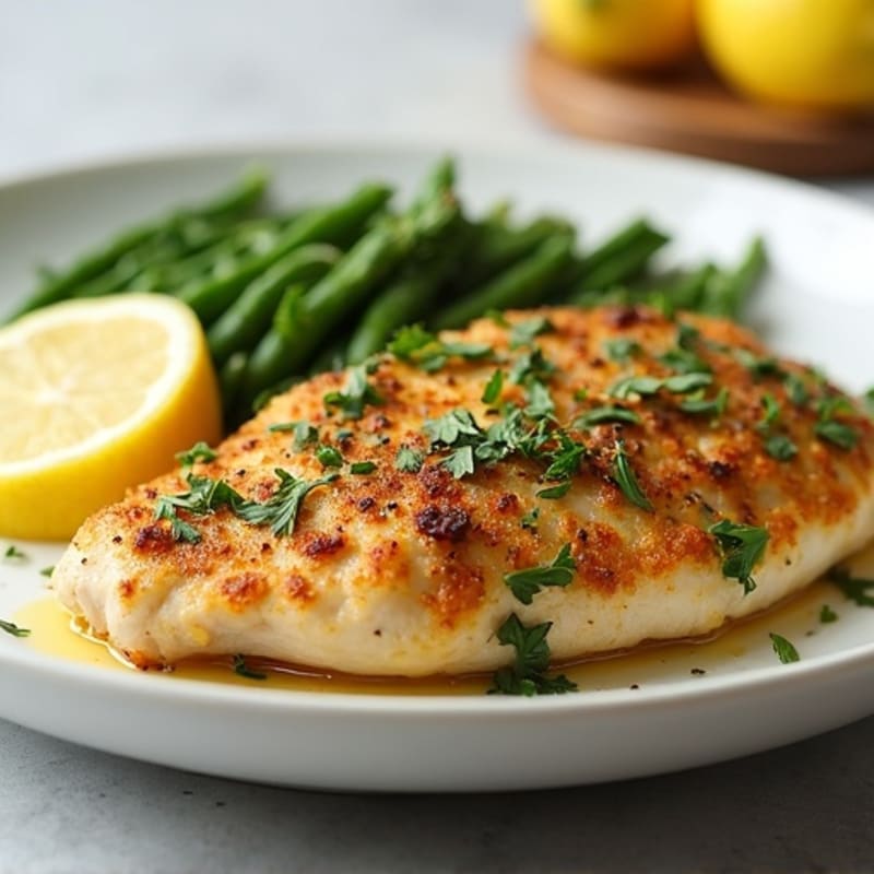 Herb-Crusted Lemon Garlic Pan Seared Chicken
