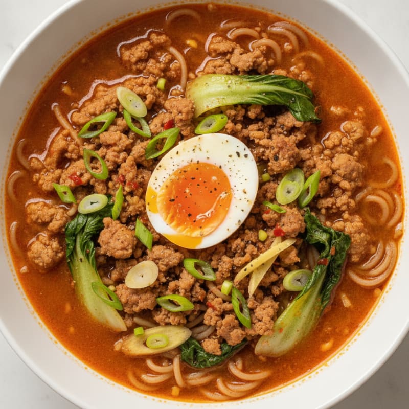 Sriracha Pork Ramen with Jammy Egg