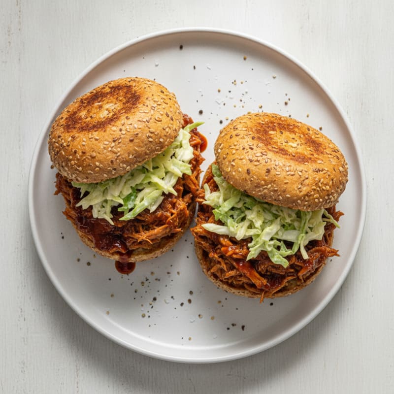BBQ Pulled Pork Sandwiches with Coleslaw