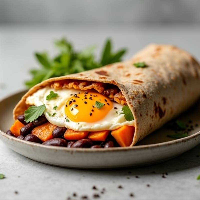 Protein-Packed Sweet Potato Black Bean Breakfast Burrito
