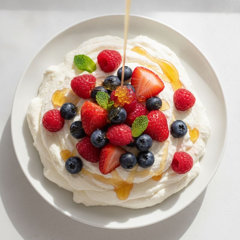 Greek Yogurt Protein Mousse with Mixed Berries