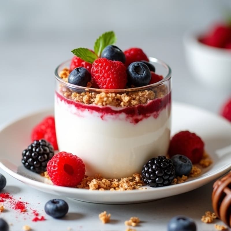 Greek Yogurt Protein Parfait with Mixed Berries
