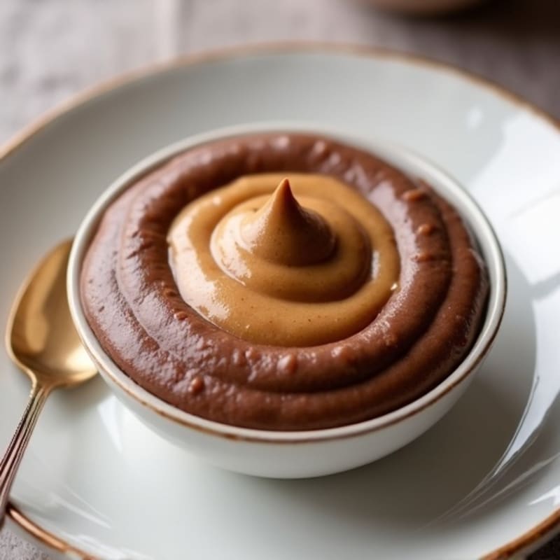 Creamy Vegan Protein Chocolate Pudding with Almond Butter Swirl