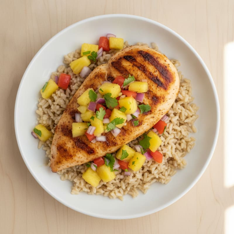 Caribbean Chicken with Pineapple Salsa