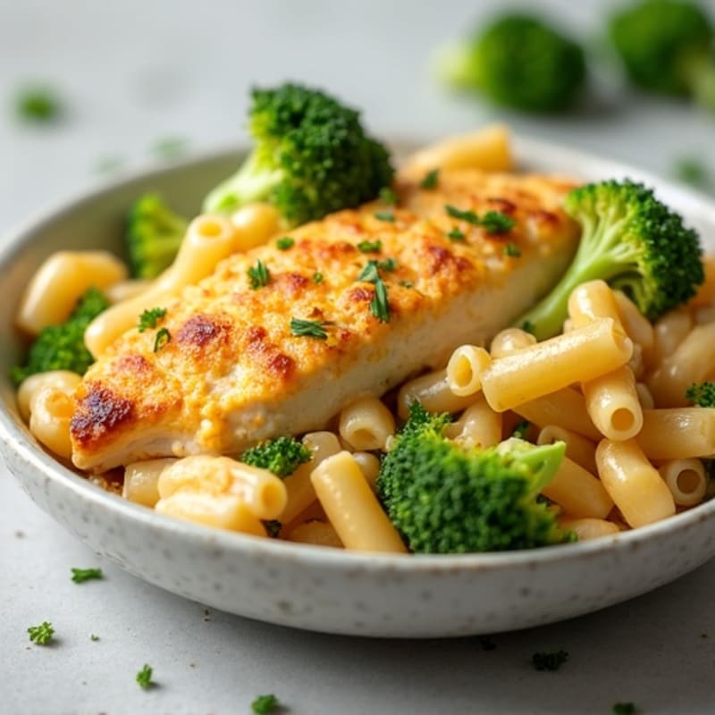 Creamy Baked Chicken and Broccoli Mac and Cheese
