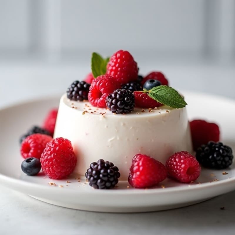 Greek Yogurt Protein Mousse with Mixed Berries