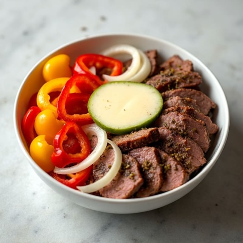 Lean Sirloin Philly Bowl with Bell Peppers