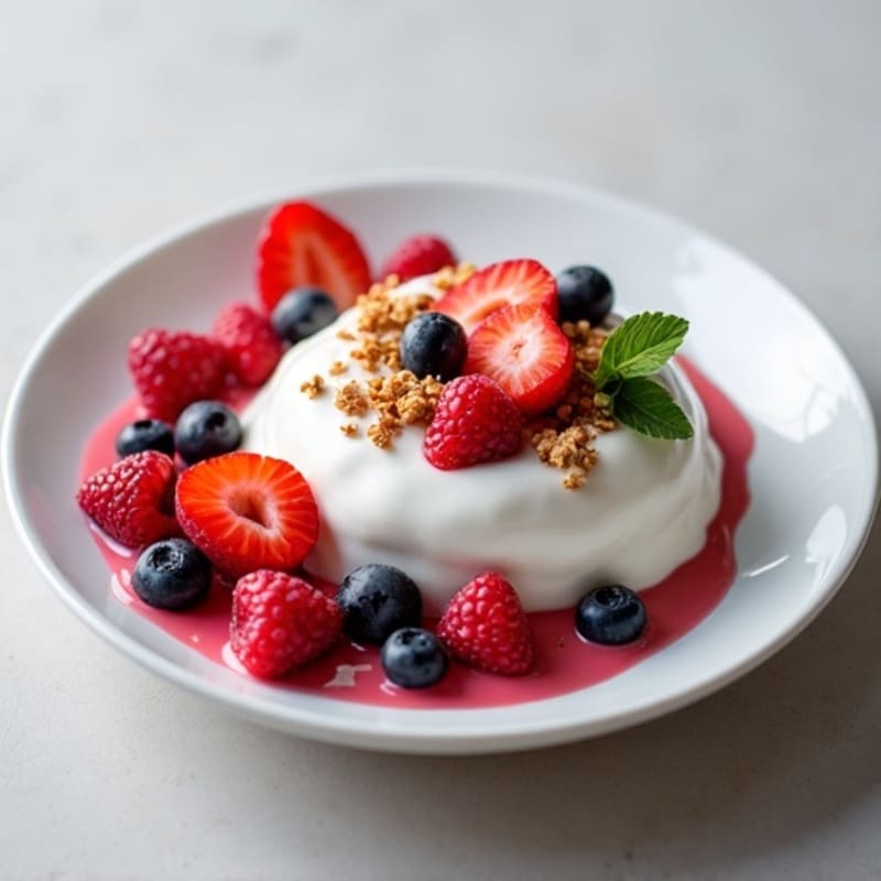Silky Greek Yogurt Protein Mousse with Mixed Berries