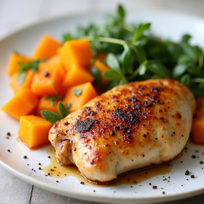 Roasted Chicken with Cinnamon-Spiced Butternut Squash