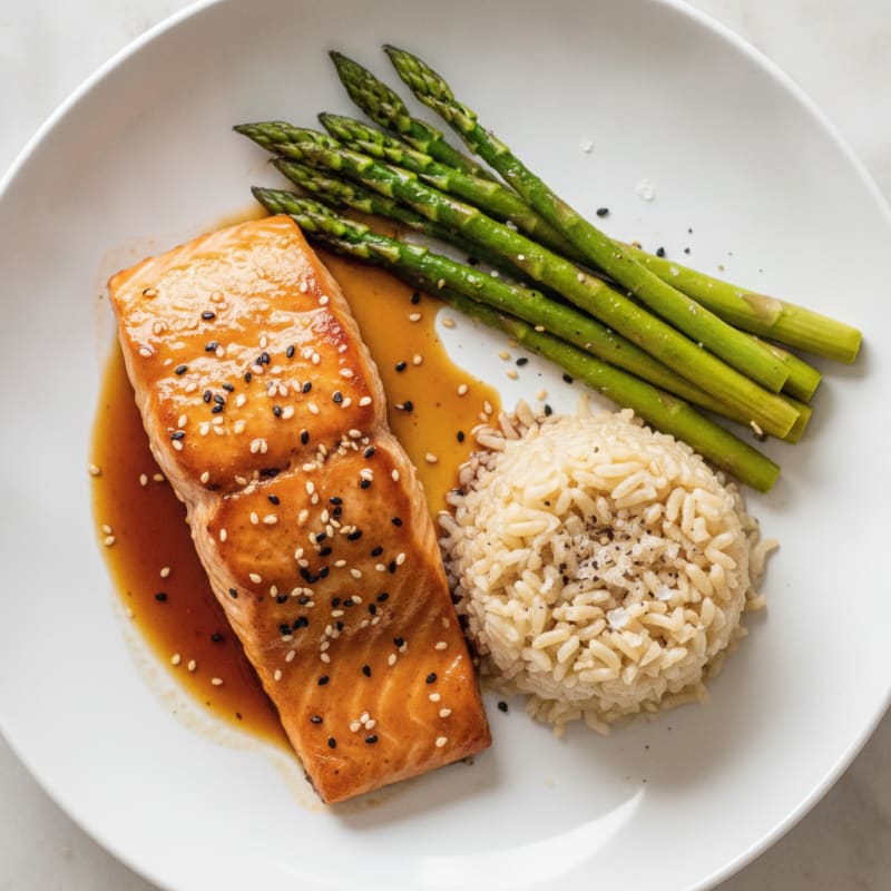 Teriyaki Glazed Salmon with Asparagus