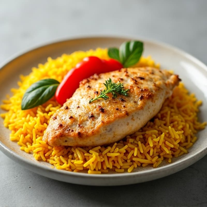 Saffron Chicken and Yellow Rice Skillet