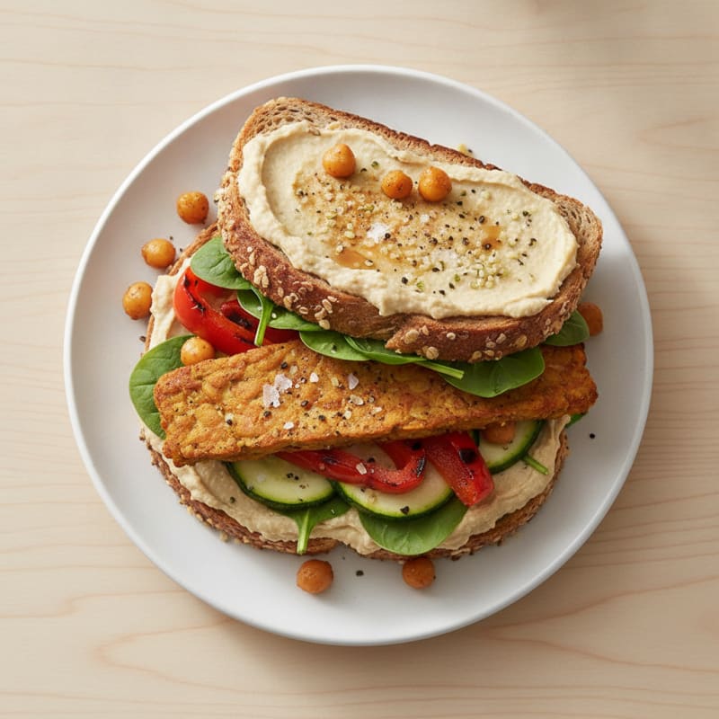 Roasted Vegetable and Hummus Sandwich