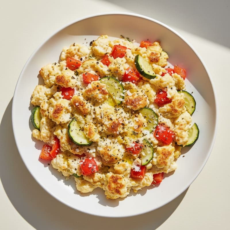 Air-Fried Egg White and Vegetable Scramble