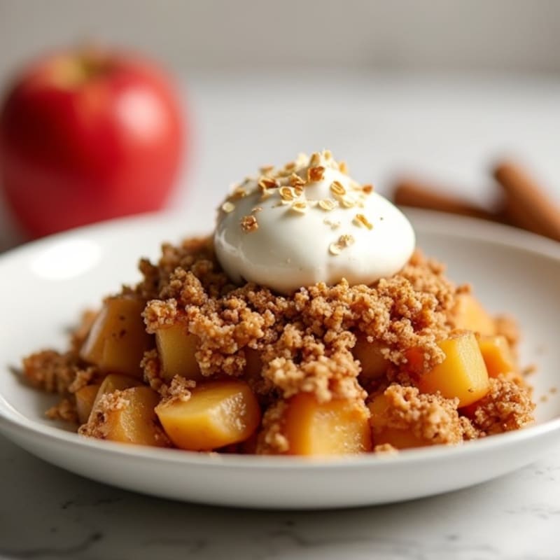 Cinnamon-Spiced Baked Apple Crumble with Oat Topping