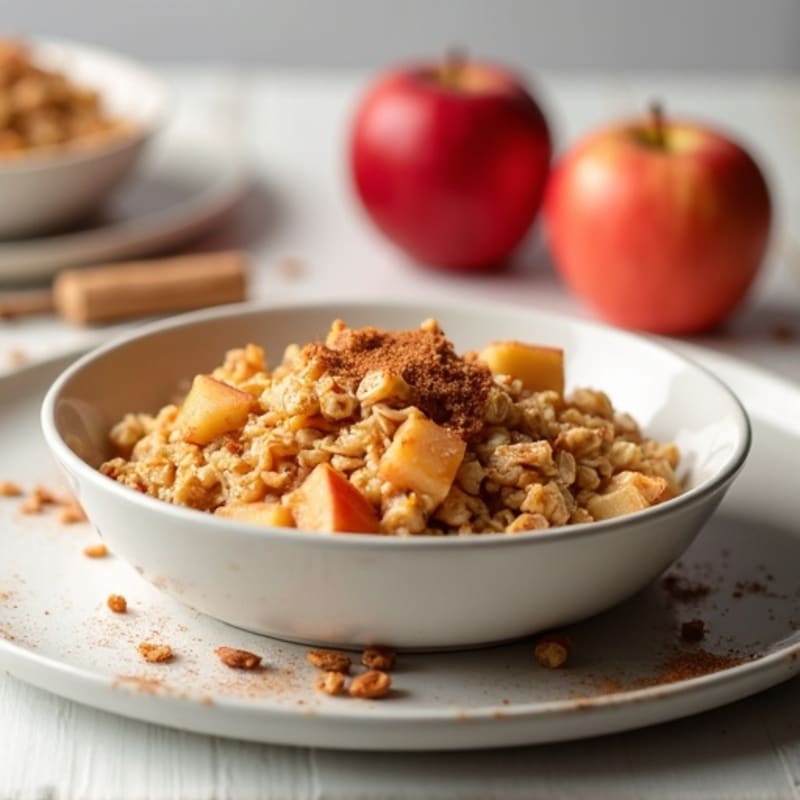 Creamy Baked Cinnamon Apple Protein Oatmeal