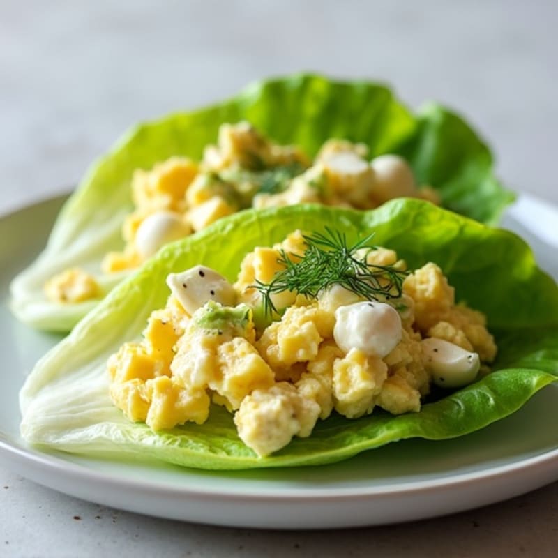Creamy Dill Egg Salad Lettuce Wraps