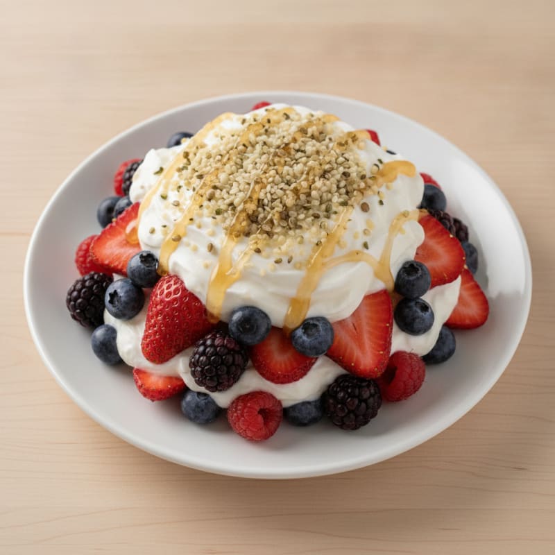 Greek Yogurt Protein Parfait with Mixed Berries