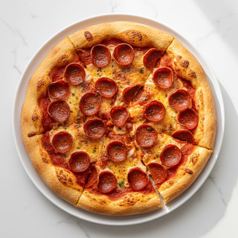 Crispy Pepperoni Stuffed Crust Pizza