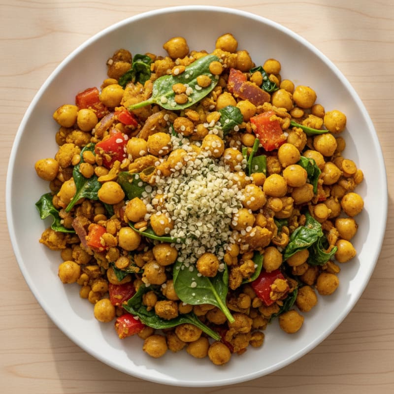 Hearty Chickpea and Vegetable Scramble