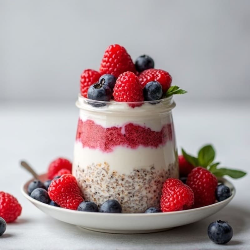 Vanilla-Berry Protein Overnight Oats
