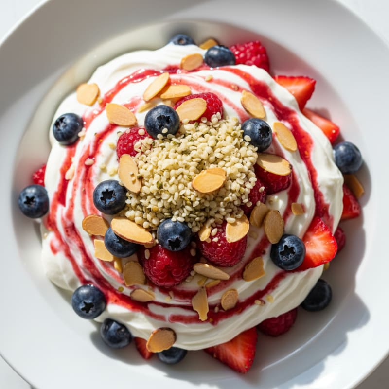 Greek Yogurt Protein Parfait with Mixed Berries