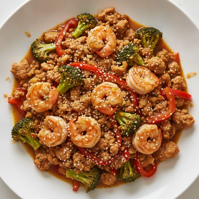 Ginger-Garlic Chicken and Prawn Stir-Fry