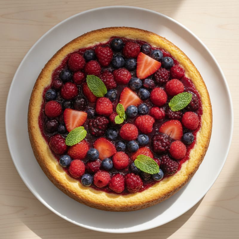Greek Yogurt Protein Cheesecake with Mixed Berries