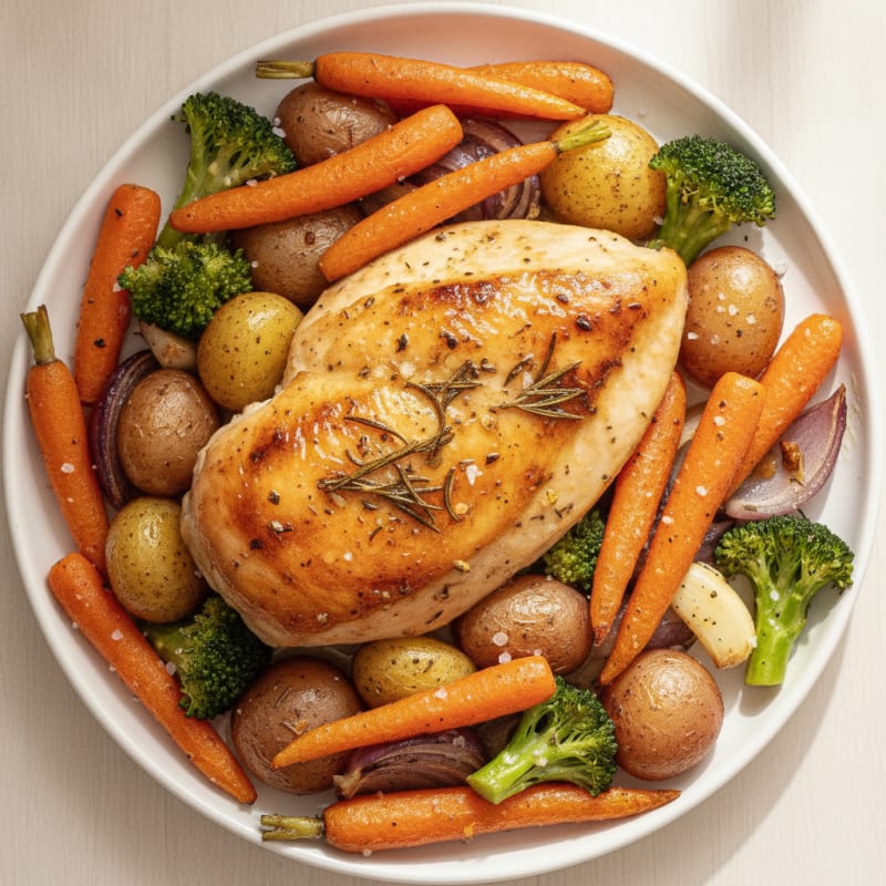 Herb-Roasted Chicken with Roasted Vegetables