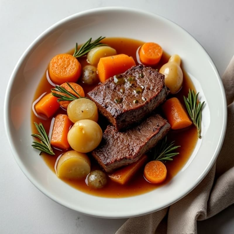 Herb-Garlic Tender Pot Roast with Root Vegetables