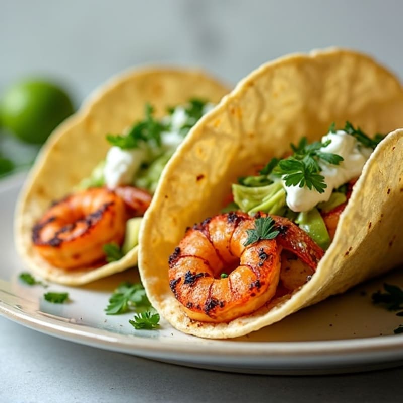 Blackened Shrimp Street Tacos with Lime Slaw
