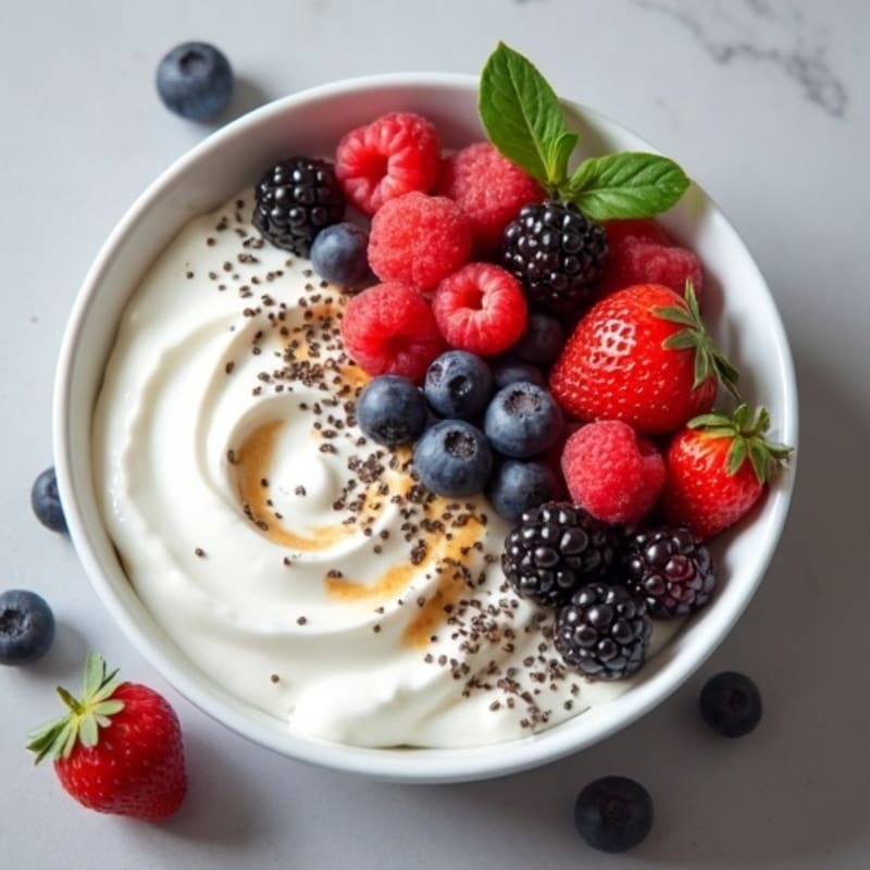 Greek Yogurt with Chia Seeds and Mixed Berries