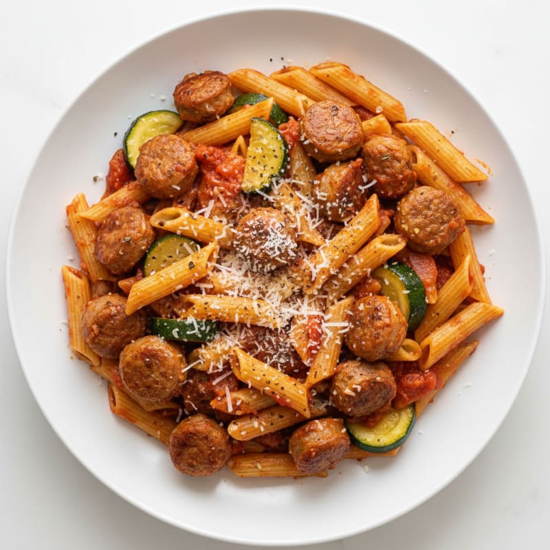Sweet Italian Turkey Sausage Pasta Skillet