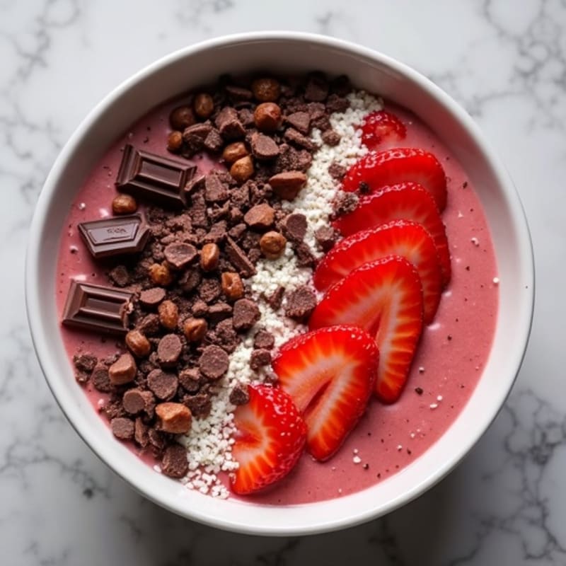 Strawberry Dark Chocolate Protein Smoothie Bowl