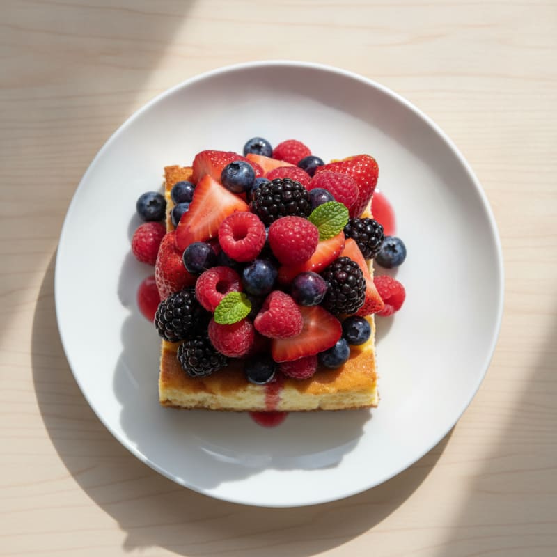 Greek Yogurt Protein Cheesecake with Fresh Berries