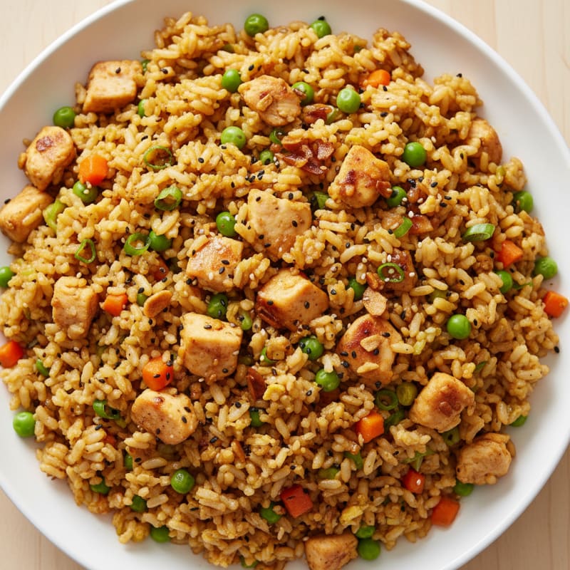 Golden Garlic Egg Fried Rice