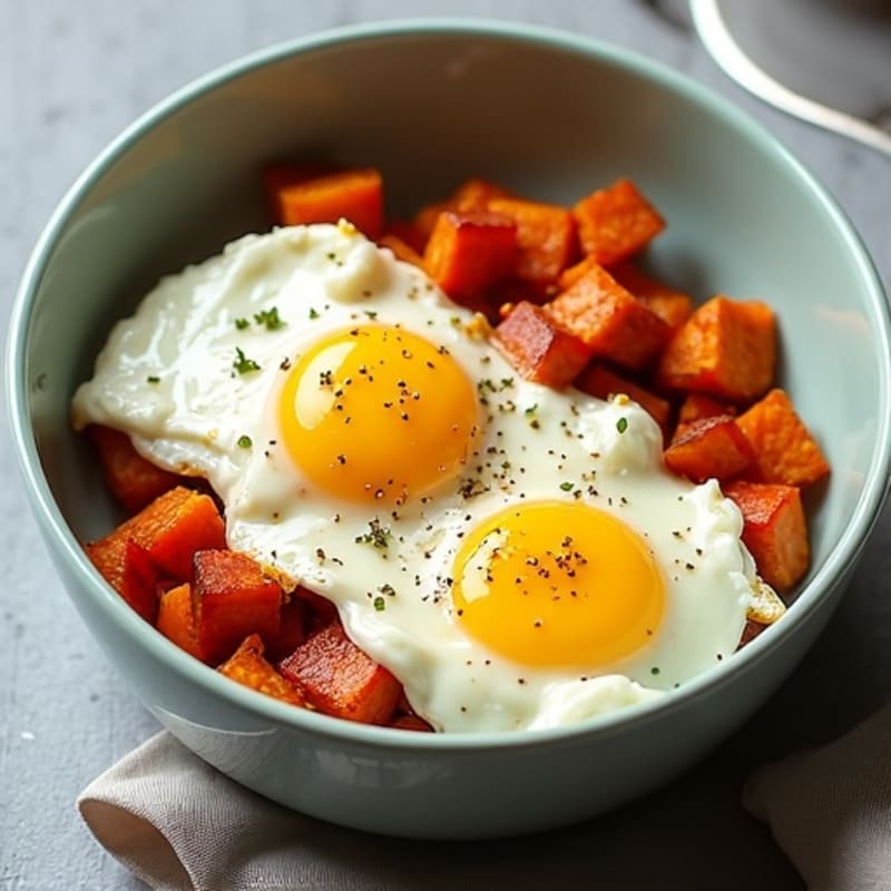 Protein-Packed Cottage Cheese Breakfast Bowl with Crispy Sweet Potato Hash