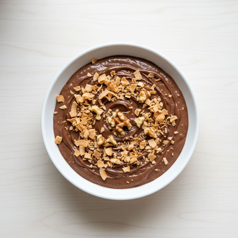 Silky Chocolate Protein Pudding with Toasted Coconut
